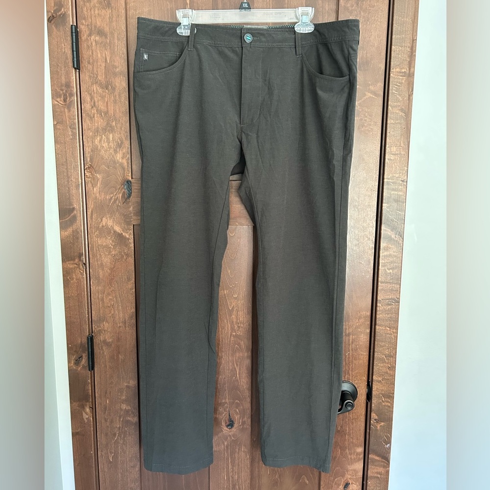 Linksoul Boardwalker Men's Golf Pants 38R (38x31) Gray Straight Leg 5-Pocket